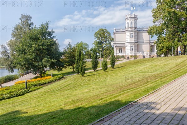 A forest park with large trees Druskinikai, Lithuania, Europe