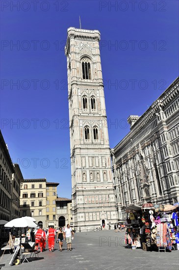 Campanile, Cattedrale di Santa Maria del Fiore, Cathedral of Santa Maria del Fiore, Florence Cathedral, Florence, Tuscany, Italy, Europe