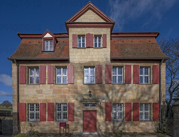 Historic vicarage from1734 of the St.Egidienkirche, Beerbach, Middle Franconia, Bavaria, Germany, Europe