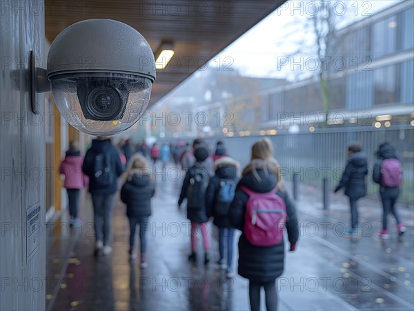 Camera for monitoring critical infrastructure such as streets, schools, squares, authorities, AI generated