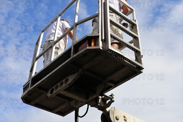 Painter on a working platform