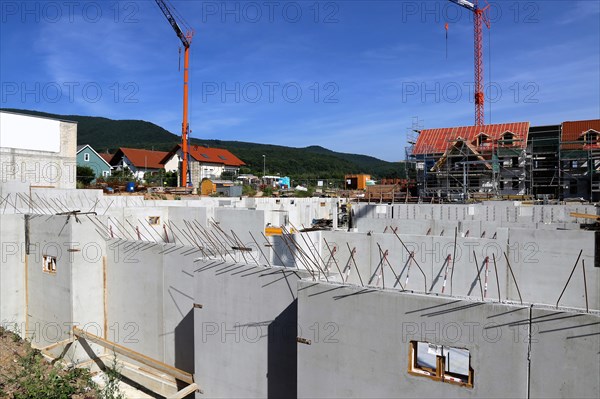 Concrete work on a construction site