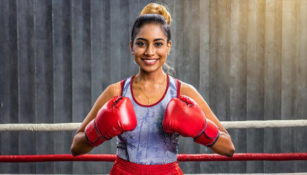 AI generated, woman, woman, 35, years, thai, thai, sport, boxing, gloves, thai boxing, muay thai, one person, portrait, athletic, fight, fighting, popular sport, thai boxer, boxing, boxing ring, thai woman
