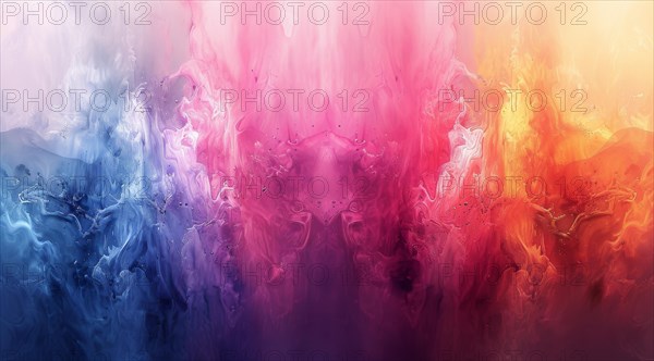 Dynamic abstract featuring vivid pink and blue hues resembling fluid motion, ai generated, AI generated