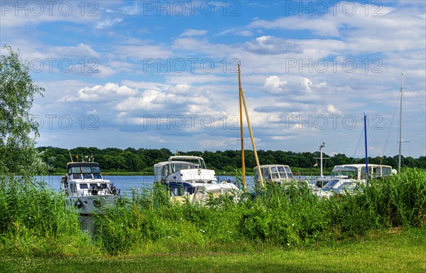 Small motor yachts on the lake, Berlin, Germany, Europe