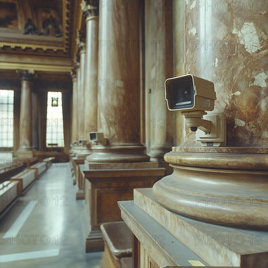 Camera for monitoring critical infrastructure such as streets, schools, squares, authorities, AI generated