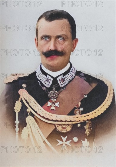 H.M. Victor Emmanuel III of Italy, 1869-1947, King of Italy 1900-1946, Emperor of Ethiopia 1936-1943 and King of Albania 1939-1943, Historic, digitally restored reproduction from a 19th century original, Record date not stated