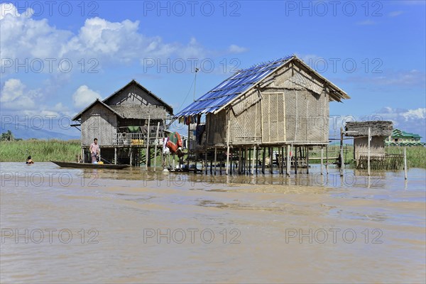 Houses at Inle Lake, Khan State, Myanmar, Asia
