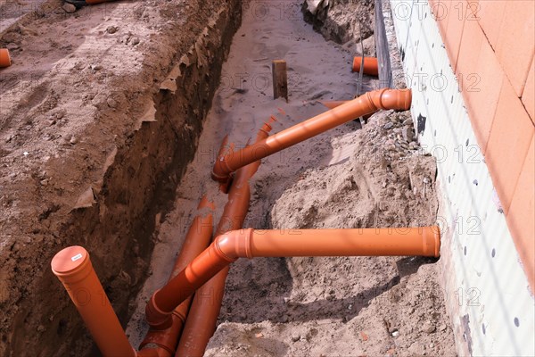 KG pipework on a residential building under construction