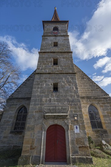 Tower of St Egidien Church, Beerbach, Middle Franconia, Bavaria, Germany, Europe