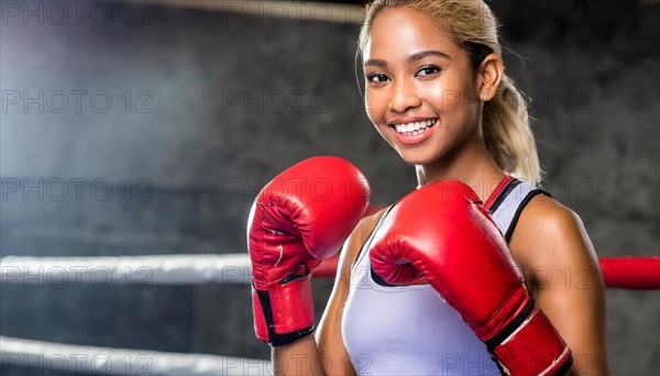 AI generated, woman, woman, 35, years, thai, thai, sport, boxing, gloves, thai boxing, muay thai, one person, portrait, athletic, fight, fighting, popular sport, thai boxer, boxing, boxing ring, thai woman