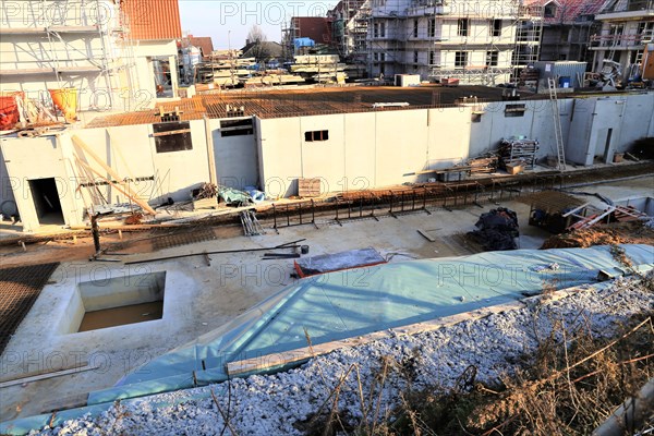 Concrete work on a construction site