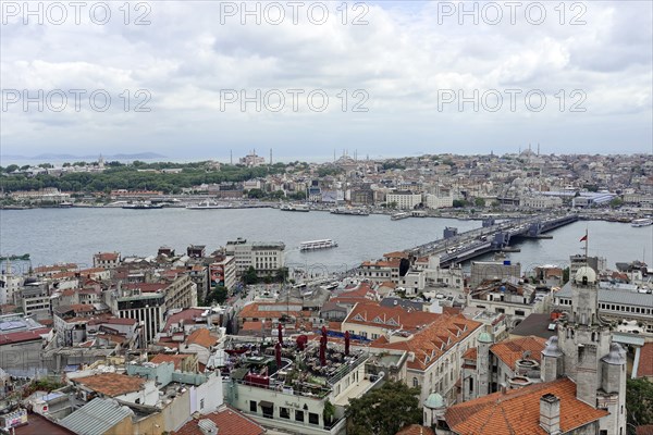 Galata Bridge, Golden Horn, view from the Galata Tower, Istanbul, European part