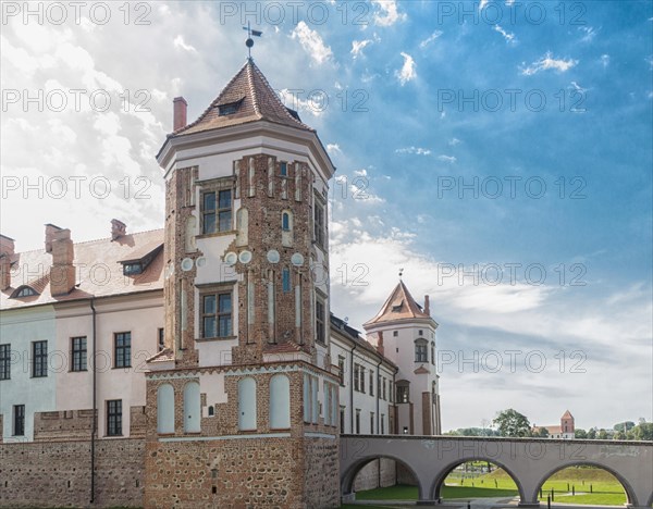 Ancient restored castle in the Mir city. Belarus