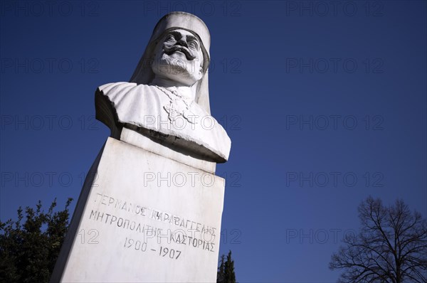 Statue, monument, Greek bishop and revolutionary Germanos Karavangelis, Corfu Park, Thessaloniki, Macedonia, Greece, Europe