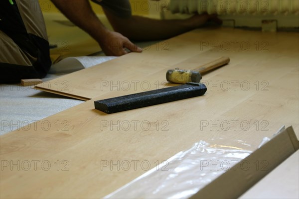 Professional installation of parquet flooring