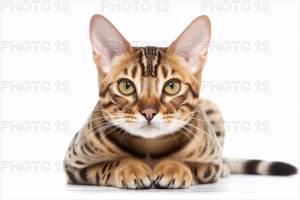 Bengal cat on white background. KI generiert, generiert AI generated