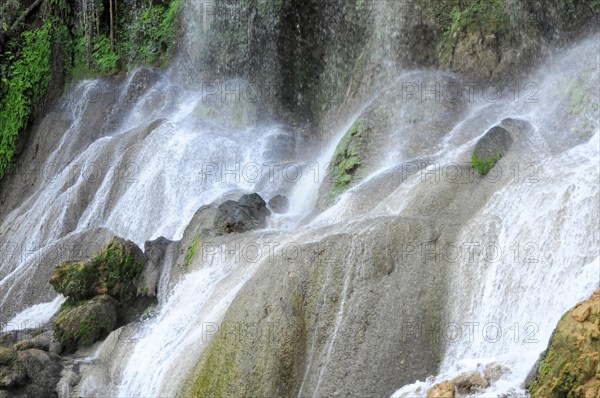 Waterfall in El Nicho nature park Park, Parque El Nicho, near Cienfuegos, Cuba, Greater Antilles, Caribbean, Central America, America, Central America