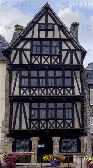 Half-timbered house of the Duchess Anne of Brittany, historic old town, Morlaix, Departements Finistere, Brittany, France, Europe