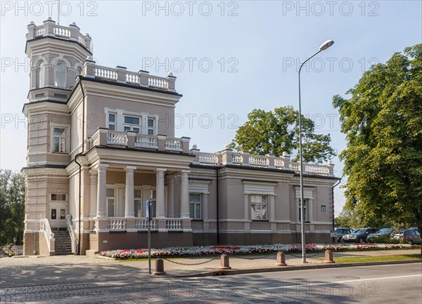 Historical old buildings on the streets of Druskininkai. Lithuania