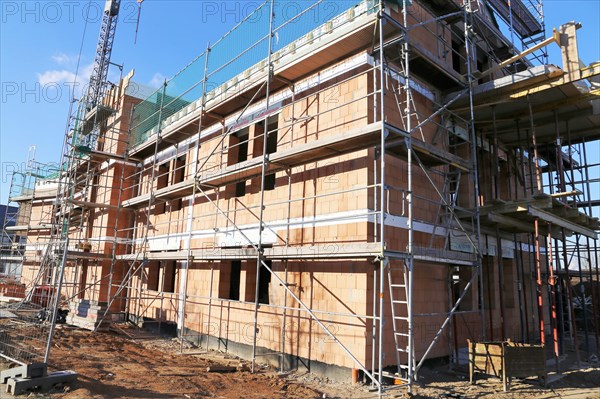 Building site, construction of an apartment block