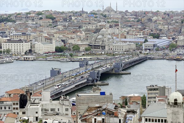 Galata Bridge, Golden Horn, view from the Galata Tower, Istanbul, European part