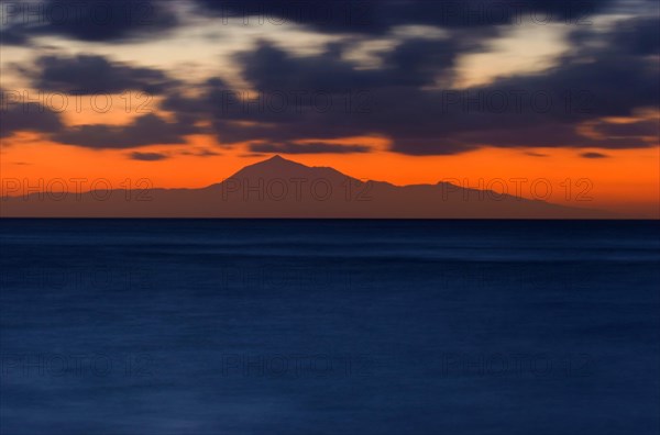 Mount Pico de Teide on Tenerife seen from La Palma, Canary Islands, Spain, Europe