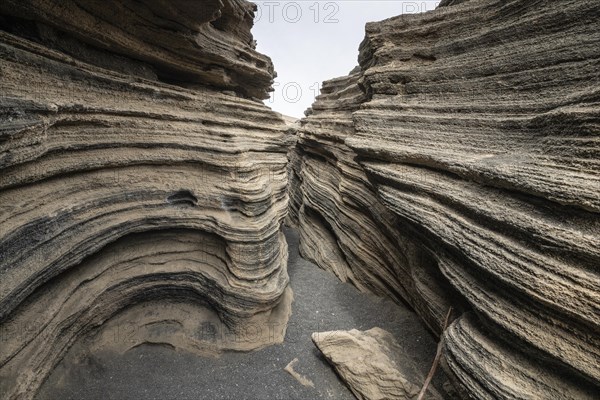 Volcanic fissure, Las Grietas, Lanzarote, Canary Islands, Spain, Europe