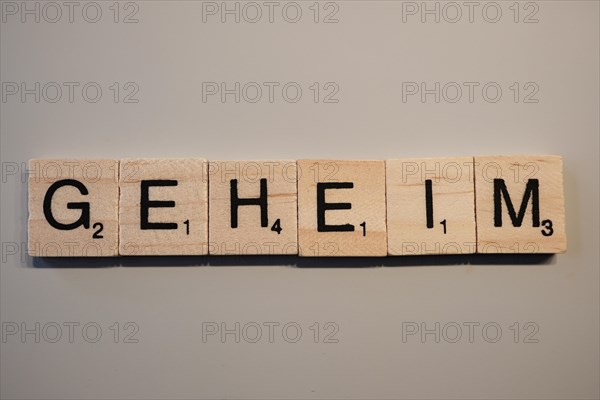 Secret lettering, wooden letters, North Rhine-Westphalia, Germany, Europe