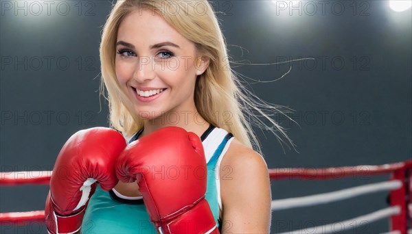 AI generated, woman, woman, 35, years, thai, thai, sport, boxing, gloves, thai boxing, muay thai, one person, portrait, athletic, fight, fighting, popular sport, thai boxer, boxing, boxing ring, blond, blonde, blonde, european