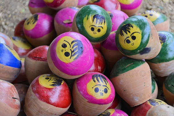 Money boxes, souvenirs, market, Bagan, Burma, Pagan, Myanmar, Asia