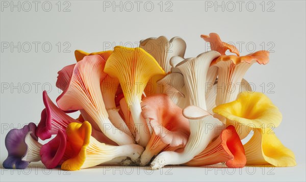 Mushroom Pleurotus ostreatus on white background AI generated