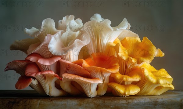 Mushroom Pleurotus ostreatus on white background AI generated