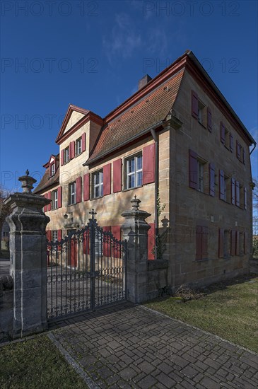 Historic vicarage from1734 of the St.Egidienkirche, Beerbach, Middle Franconia, Bavaria, Germany, Europe