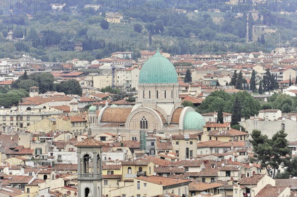 Jewish synagogue, seen from Piazzale Michelangelo in Florence, Italy, Europe