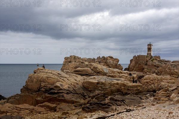 Phare du Paon, peacock lighthouse, Cotes d'Armor department, Brittany, France, Europe