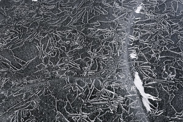 Winter, ice pattern on the Saint Lawrence River, Province of Quebec, Canada, North America