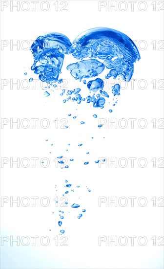 Closeup of air bubbles under water, in an aquarium