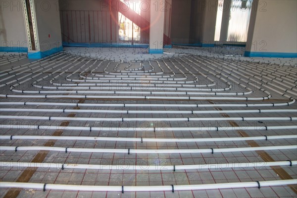 Underfloor heating in a new building