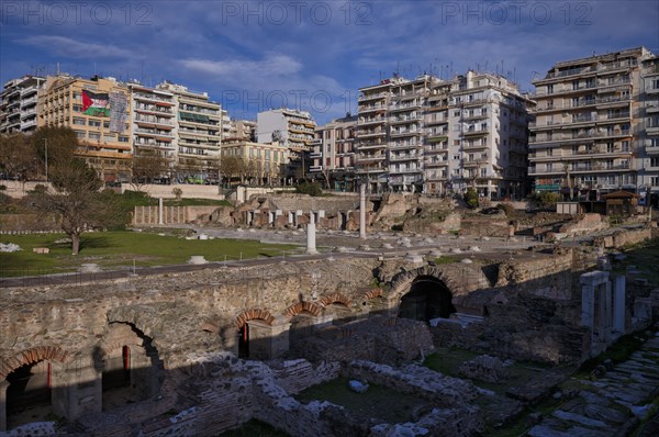 Roman Forum, Roman Agora, archaeological site, Thessaloniki, Macedonia, Greece, Europe