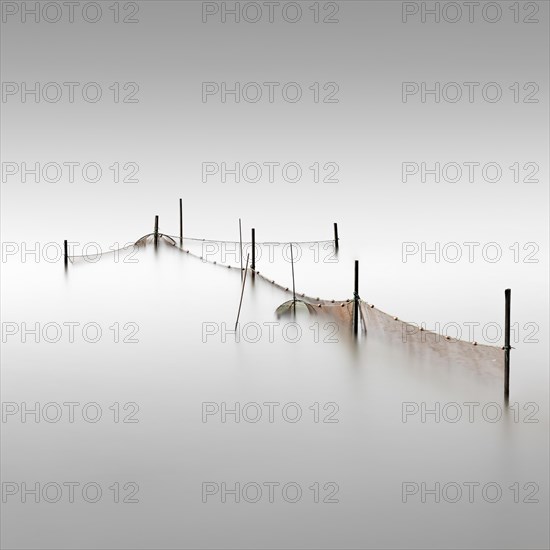 A fishing net on the dam of the Rantum Basin on the island of Sylt