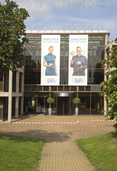 Modern high-tech businesses located in Cambridge Science park, Cambridge, England founded by Trinity College in 1970, is the oldest science park in the United Kingdom