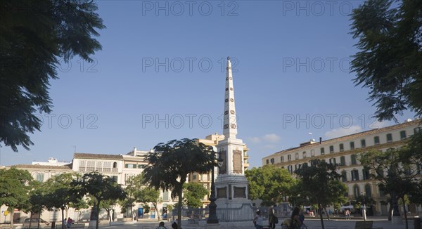 Obelisk in the historic, Plaza de la Merced, city of Malaga, Spain, Europe