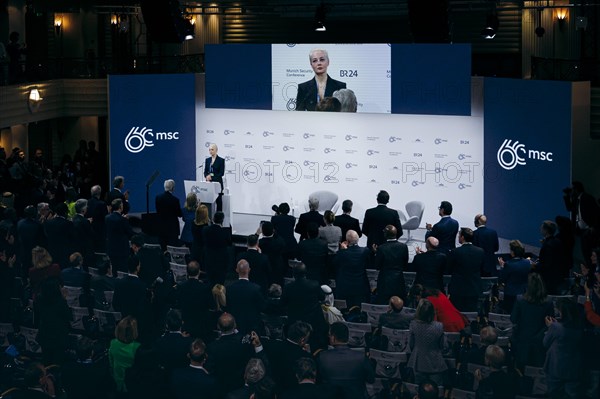 Yulia Navalnaya, woman (widow) of Alexei Navalny, recorded during a speech at the Munich Security Conference (MSC) in Berlin, 16 February 2024