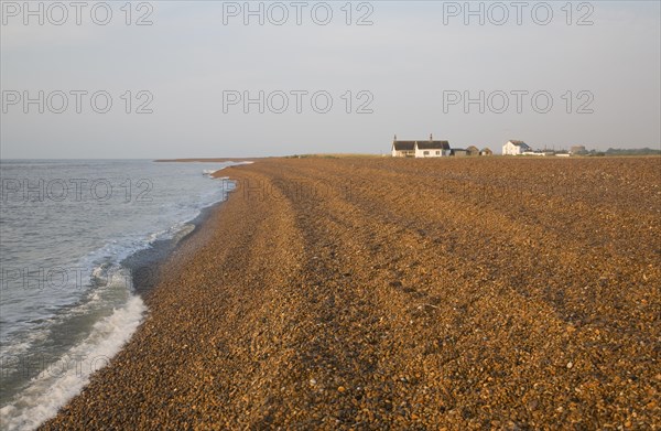 Homes at the coastal hamlet of Shingle Street, Suffolk, England, United Kingdom, Europe