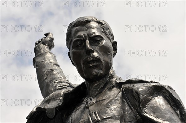 Memorial to Freddie Mercury, 1946, 1991, on the Quai de la Rouvenaz, Montreux, Canton of Vaud, Switzerland, Europe