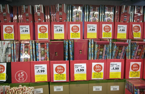 Discounted prices on Christmas wrapping paper