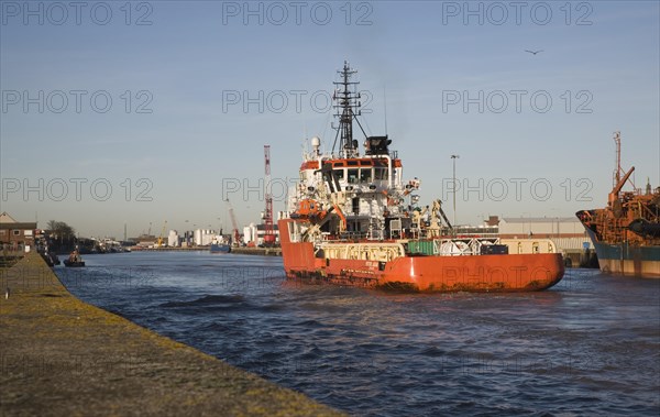 Putford Jaguar North Sea supply vessel, River Yare, Great Yarmouth