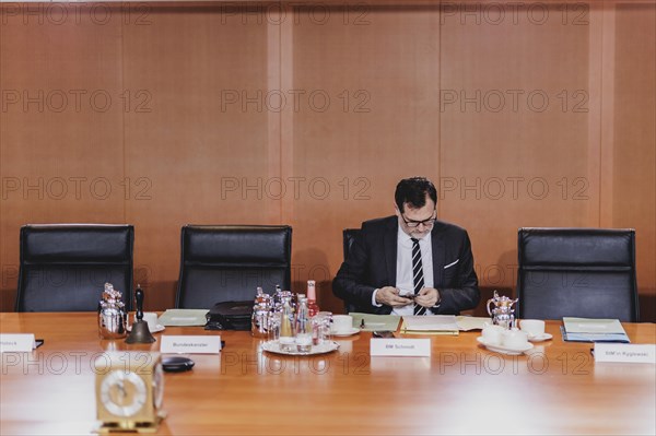 Wolfgang Schmidt (SPD), Head of the Federal Chancellery, recorded during the weekly cabinet meeting in Berlin, 21 February 2024