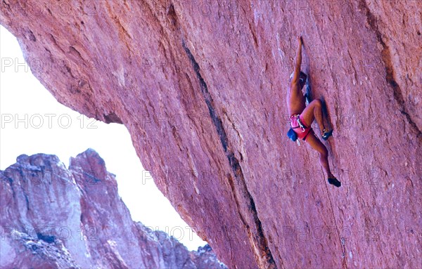 Climbing in State Park Smith Rocks, Oregon, USA, vintage, retro, North America